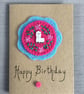 Hand Embroidered Llama Birthday Card - Image 1