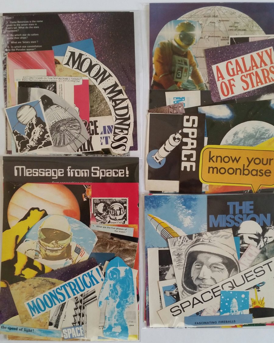 Space Vintage Ephemera scrapbook Collage Galaxy Junk Journal Supplies Scrapbook 