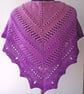 Handspun Knitted Shawl, Scarf or Wrap, Gradient Pink & Purple Pure Merino Wool  - Image 3