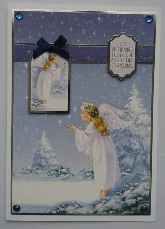 2 Christmas Handmade Cards It's Beginning to Look a Lot Like Christmas Angel