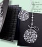 Elegantly different Christmas cards, pack of 2, beaded baubles, luxury unique 3D