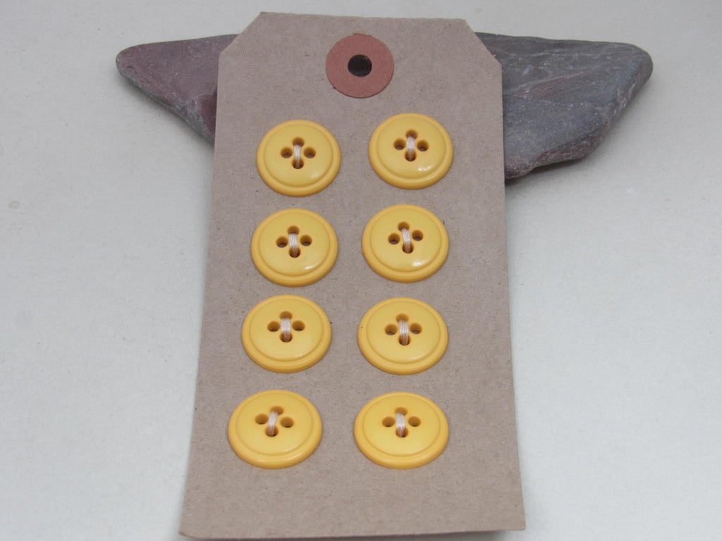 8 Cute Mixed Colour Chunky Round Buttons