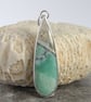 Aquaprase and silver pendant - Image 1
