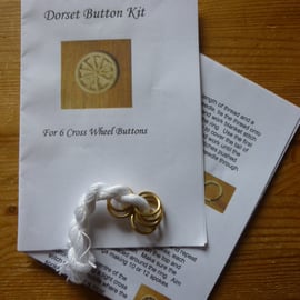 Kit to Make 6 x Dorset Cross Wheel Buttons, White, K8