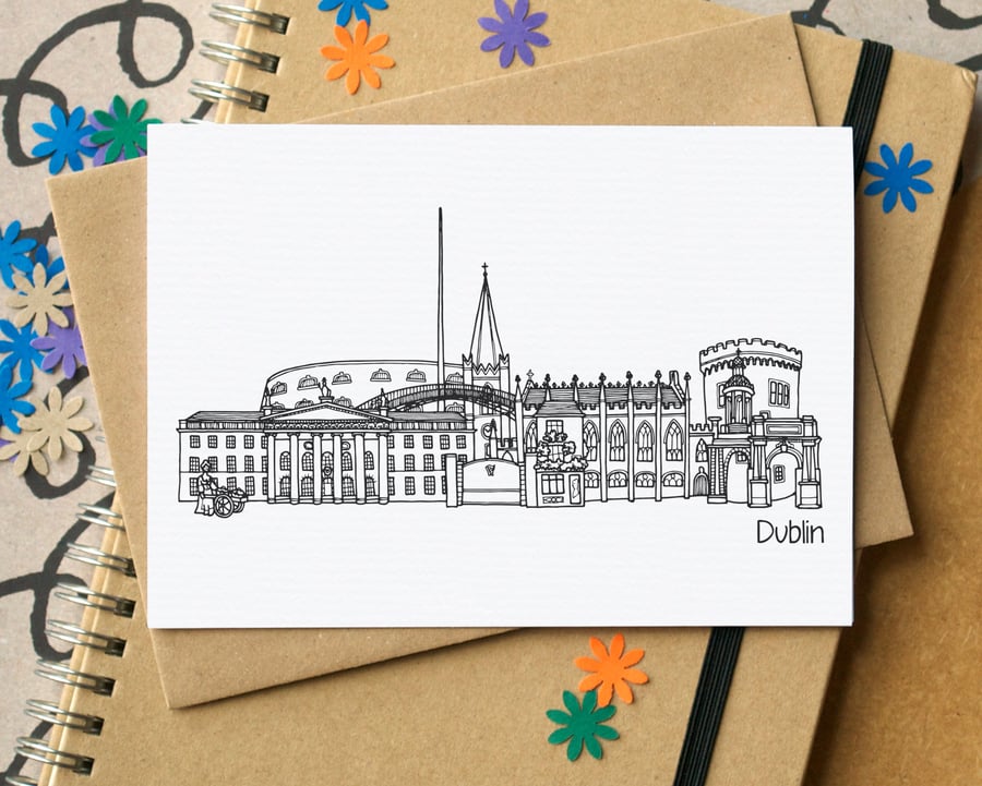 Dublin Skyline Greetings Card