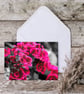 A5 Blank Greeting Card of Pink Flowers with envelope
