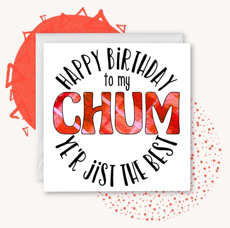 Birthday Chum ( Friend )  Tartan Doric Greetings Card