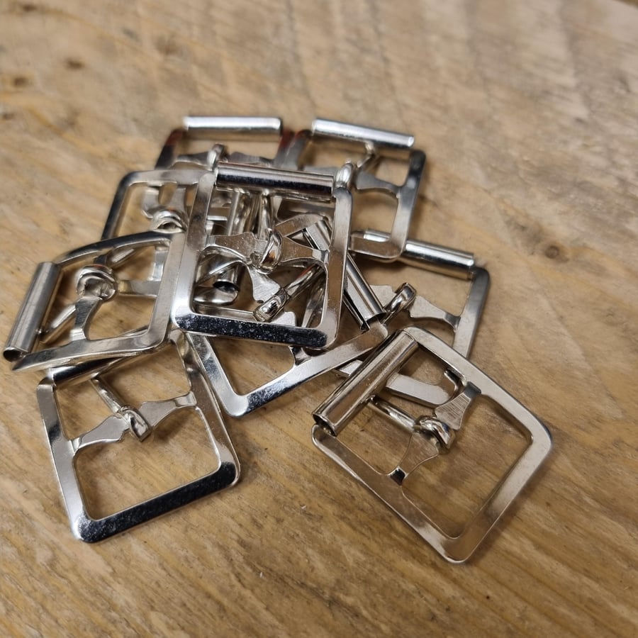 25mm1" Roller Belt Buckles Silver Nickle X4