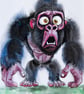Gorilla Watercolour Painting – Original Still Life – Fun & Delightful