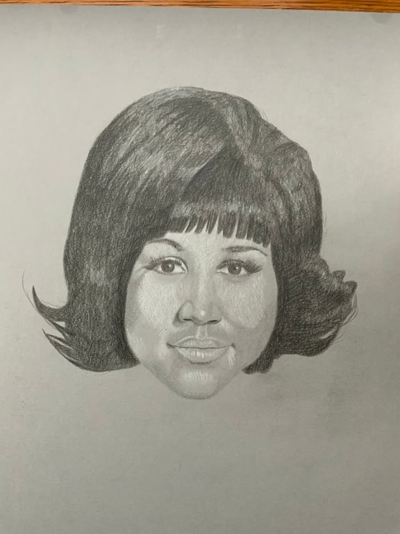 A portrait of Aretha franklin