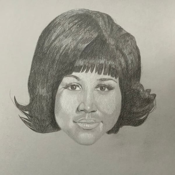 A portrait of Aretha franklin