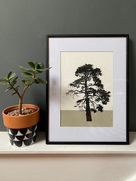 Torquay pine no.64, A4 size, original artwork, hand painted, neutral 