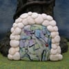 Dragon-scale Gnome Portal stone surround OOAK Sculpt Fairy Door
