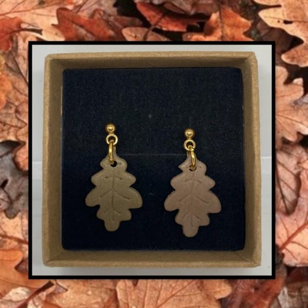 Outlet Fallen oak leaves drop studs
