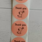50 'Thank You' Puppy Thermal Printed Stickers (70P)
