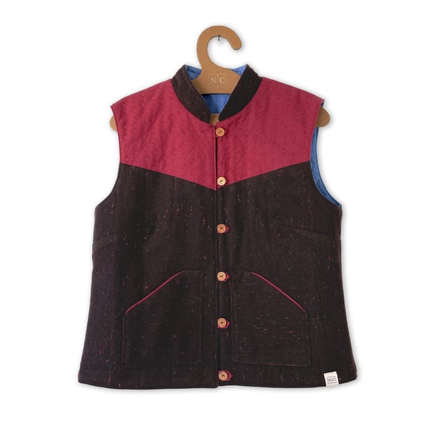 Woollen Wonder Handmade Quilted Wool Vest (Size Medium UK 12-14)