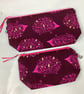Hedgehog makeup bag, Pink zip bag, 2 size options, Handmade - Image 7