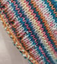 Handknit Beanie Hat 100% MERINO Stripey jacquard in pastels and blue M - Image 5