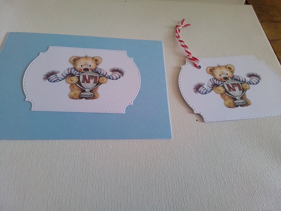 Cardcand gift tag. Any occasion card. Sport theme. Ref 436