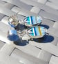Surfite & Blue Seaglass Earrings Fine & Sterling Silver Jewellery Gift Upcycled - Image 6
