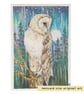 Small barn owl original art, original drawing, bird artwork, letterbox gift