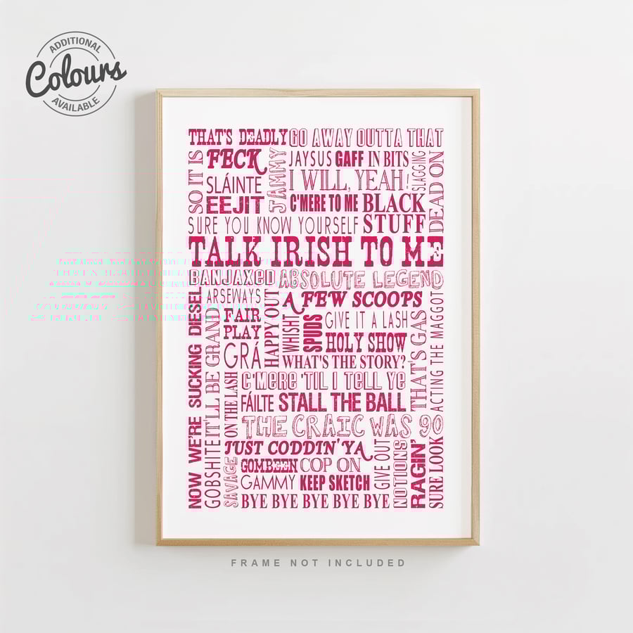 Irish Words & Phrases Typographic Print – Unique Irish Words Wall Art