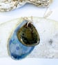 Sterling Silver & glazed ceramic organic pendant necklace, made in Norfolk 