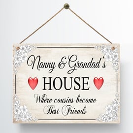 Personalised Plaque Nan Grandma Gran Nanny & Grandad 's House Sign Cousins Gift