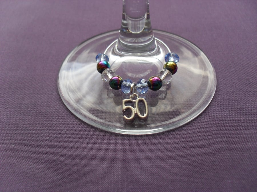Wine Glass Charm "50"