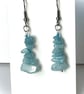 Aquamarine Chip Drop Earrings