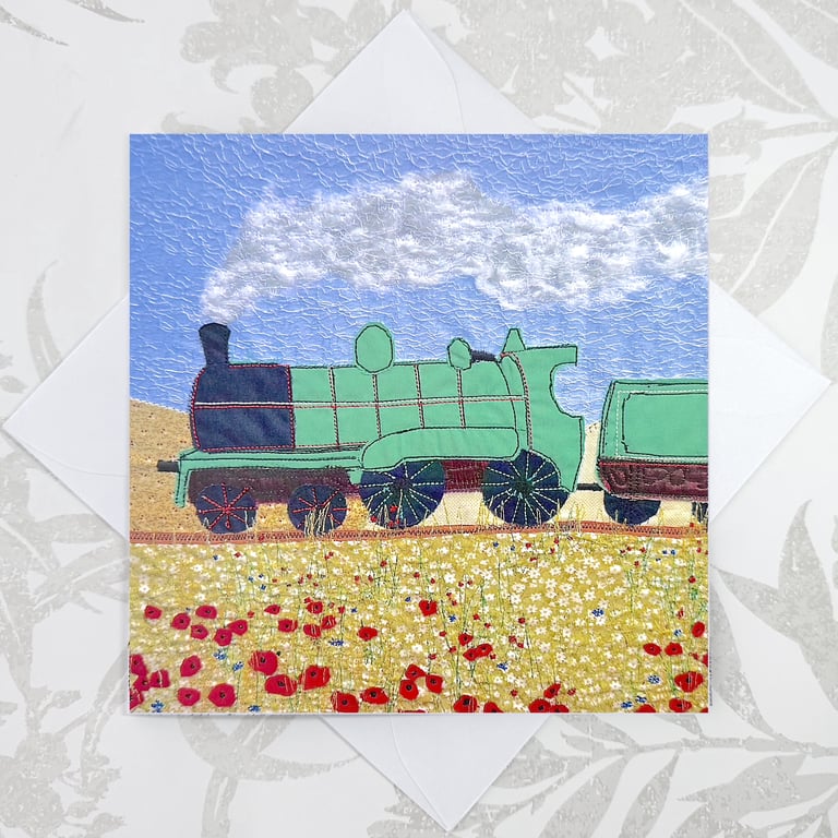 Steam Engine train birthday card