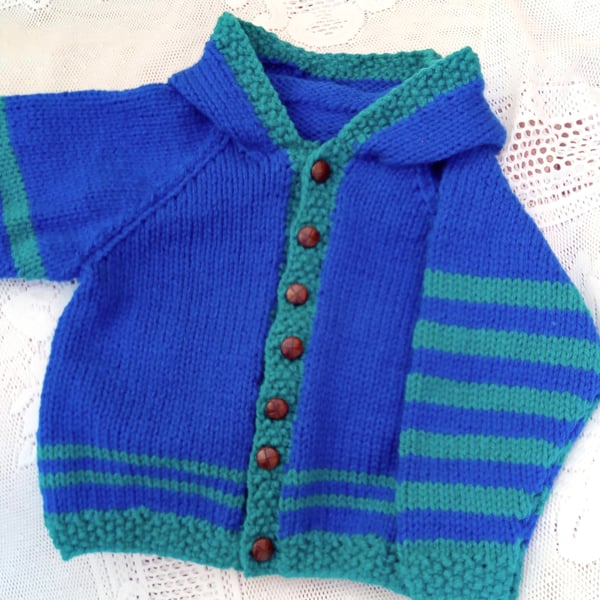 Chunky Knit Hooded Jacket for a Child, Winter Hooded Jacket, Chunky Jacket