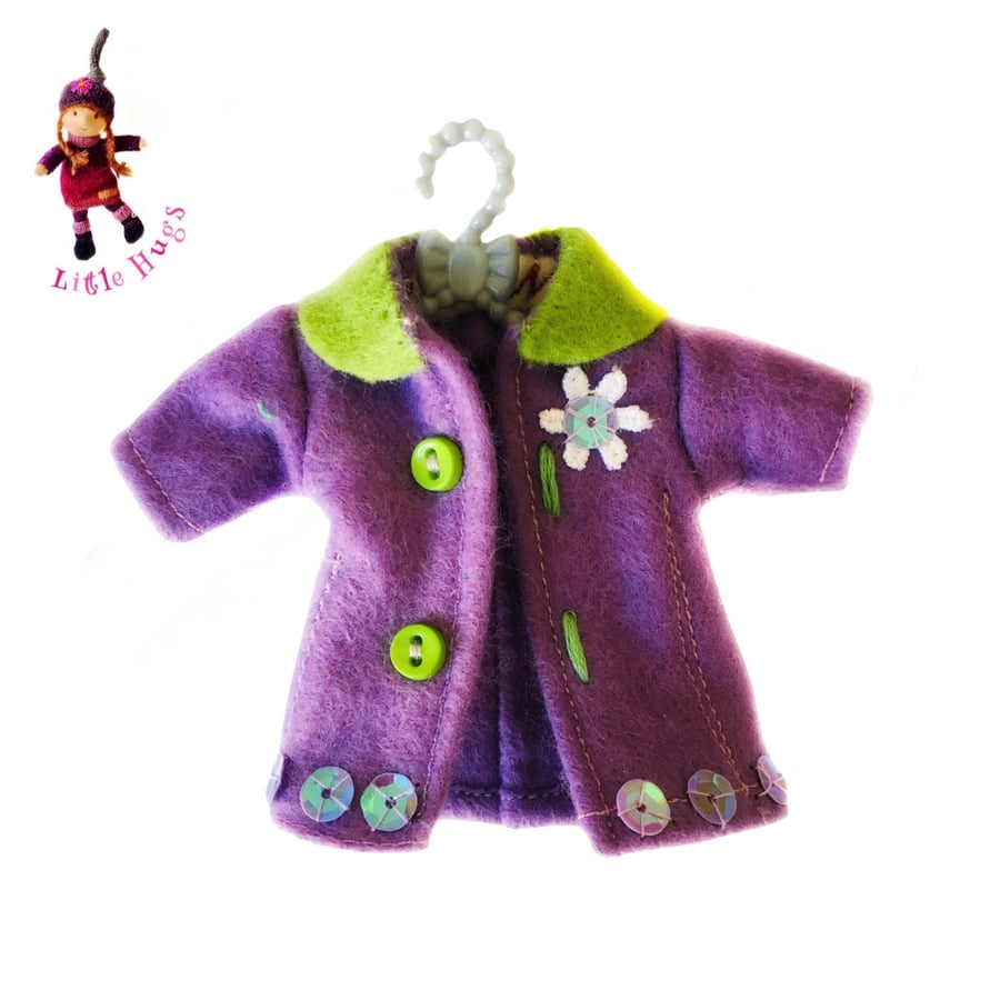 Reserved for Kat Lavender Coat to fit the Little Hug Dolls