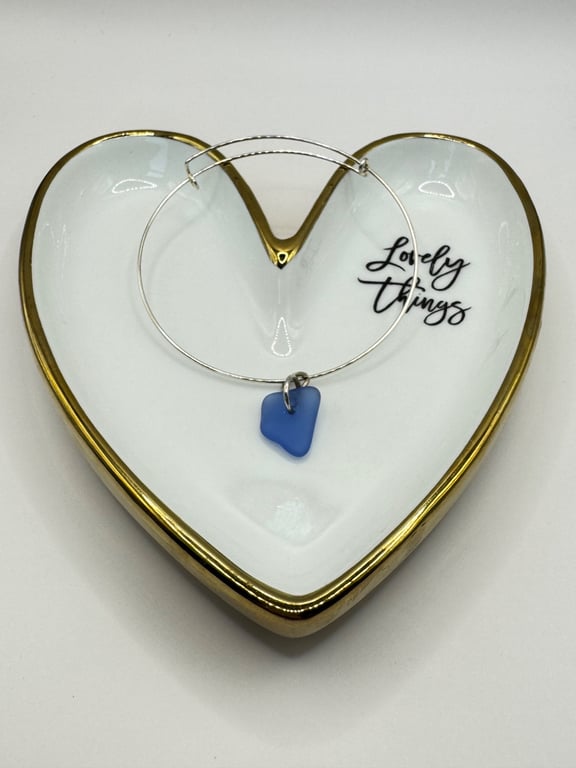 Sterling Silver Sea Glass Bangle Bracelet