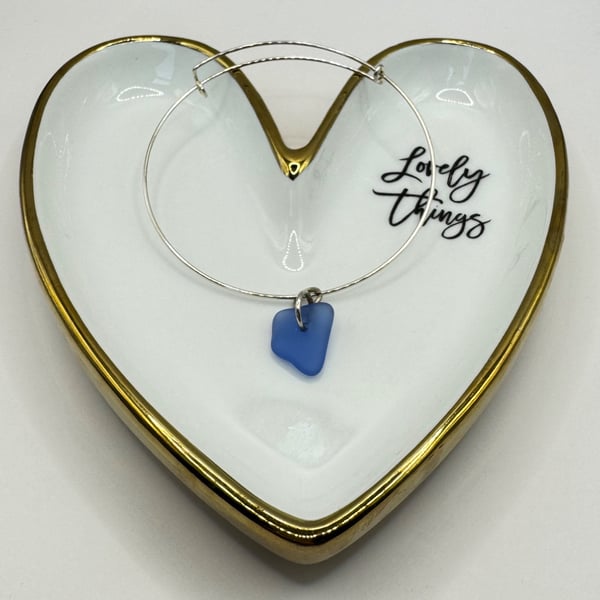 Sterling Silver Sea Glass Bangle Bracelet