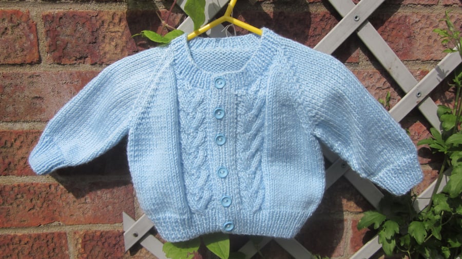 Blue cardigan to fit 18" chest