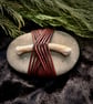 Wrapped Rock, Leather and Bone Meditation Stone, Beach Pebble, Japanese Mizuhiki - Image 3