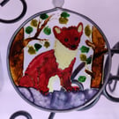 Handmade glass painted window hanging or Christmas tree bauble