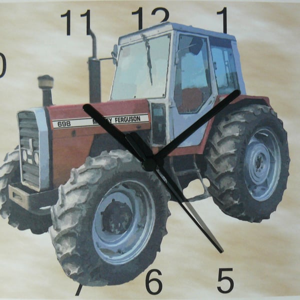ferguso 698 tractor clock classic masse y ferg 698 red tractor,wall clock