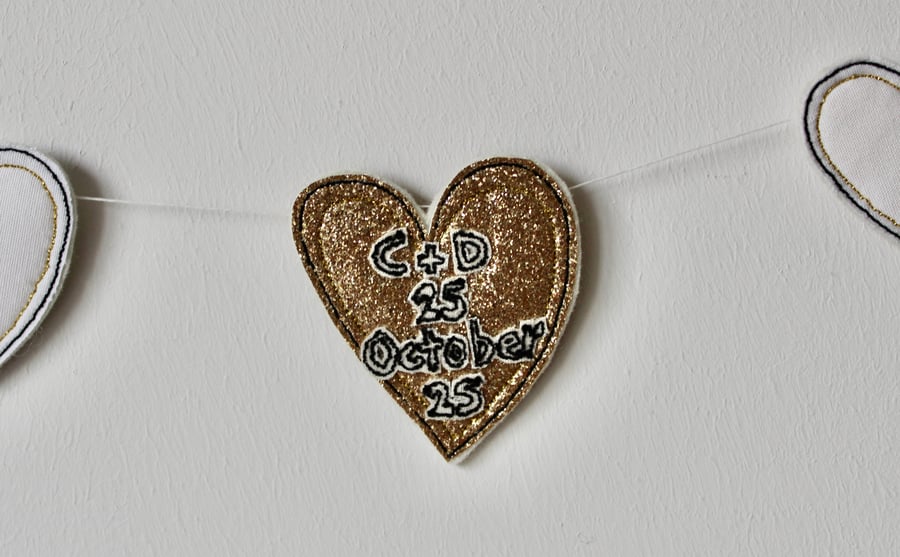 Special Order for Catherine - 'Personalised Heart Garland' - Hanging Decoration