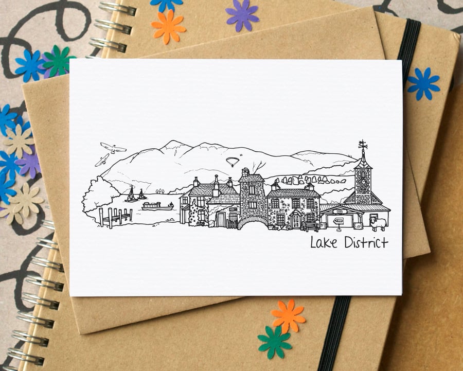 Lake District Skyline Greetings Card