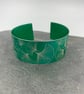 Green aluminium ginkgo cuff. - Image 2