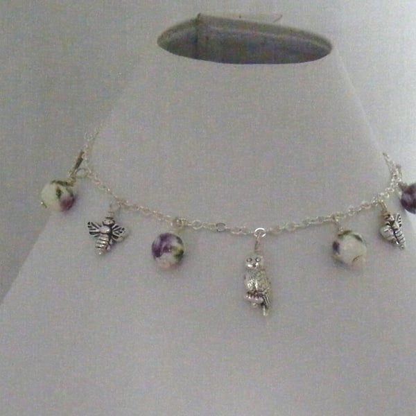 Purple Rose Anklet