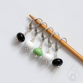 Lampwork Stitch Markers - Agender Pride