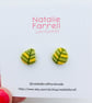 Printed Fabric Button Earrings