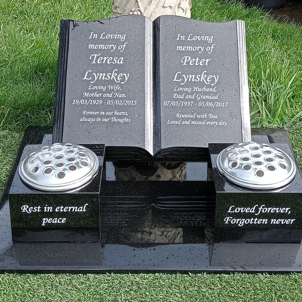 Granite Headstone Grave Plaque Cemetery stone Personalised Gravestone Memorial