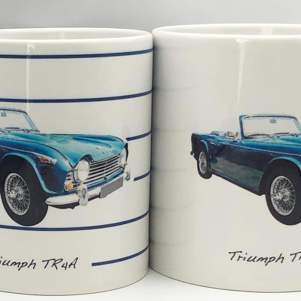 Triumph TR4A 1967 - 11oz Ceramic Mug - Plain or Lines Design