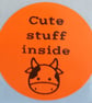 50 'Cute Stuff Inside' Thermal Printed Stickers (Cow mix) - Image 2