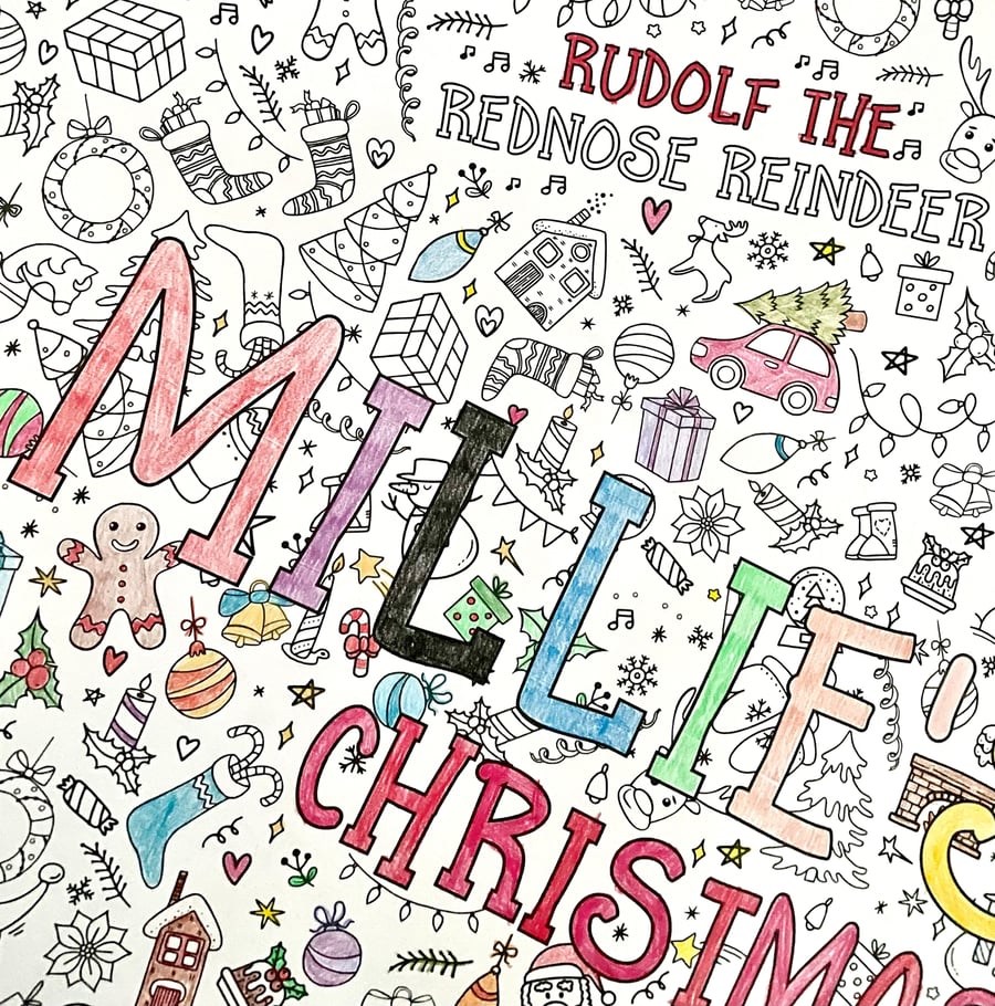 Personalised Christmas Adventures Giant Colouri... - Folksy