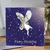 Snowy Barn owl Christmas card